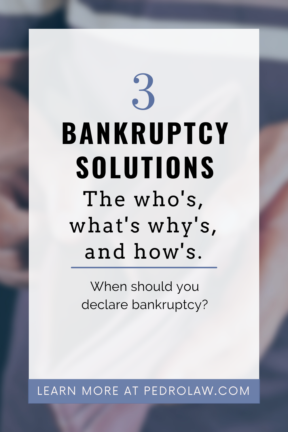 3 solutions for declaring bankruptcy.